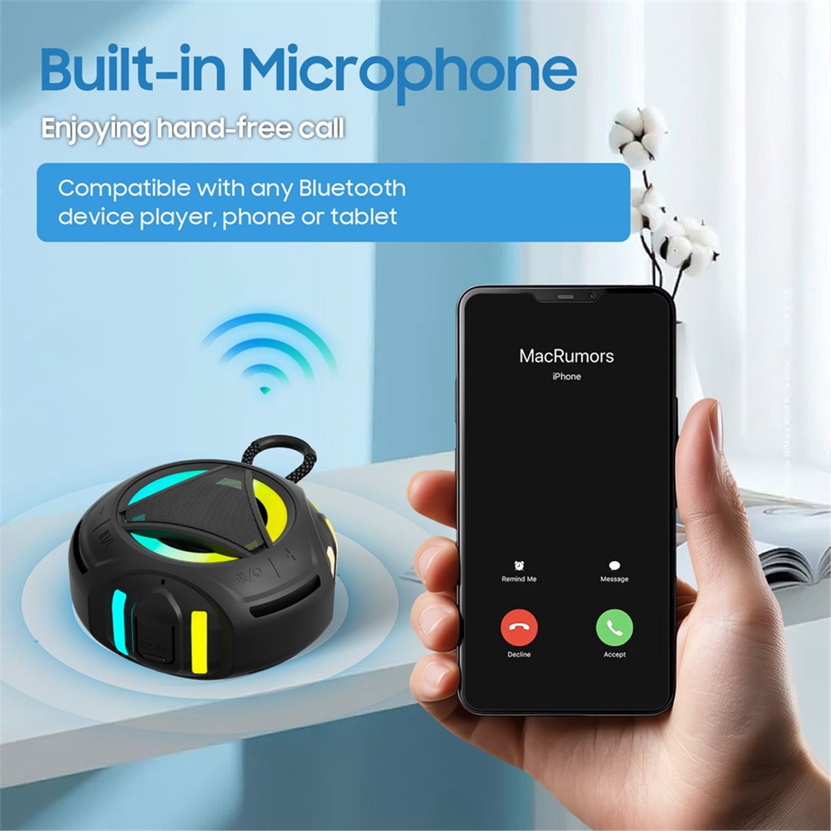 Portable Bluetooth Speaker Waterproof Ipx7 - Mini Altavoz Bluetooth para Ducha con