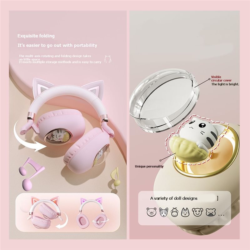 Auriculares inalámbricos plega - Cat Ear Bluetooth Headset Led reseña y precio